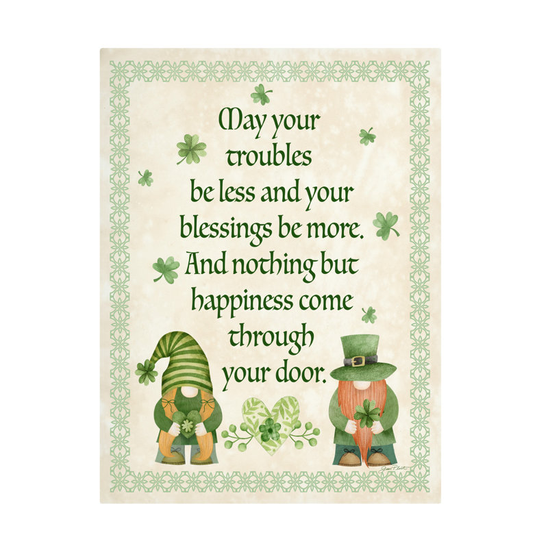 "Typographie An Irish Blessing B" sur toile, art textuel, H 47 po x l 35 po x P 2 po