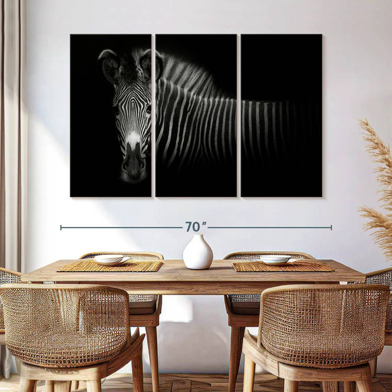 Zebra In The Dark, 42" H x 65" W