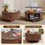 Table basse ronde avec plateau relevable, table basse à plateau relevable 33,46 po-404913805