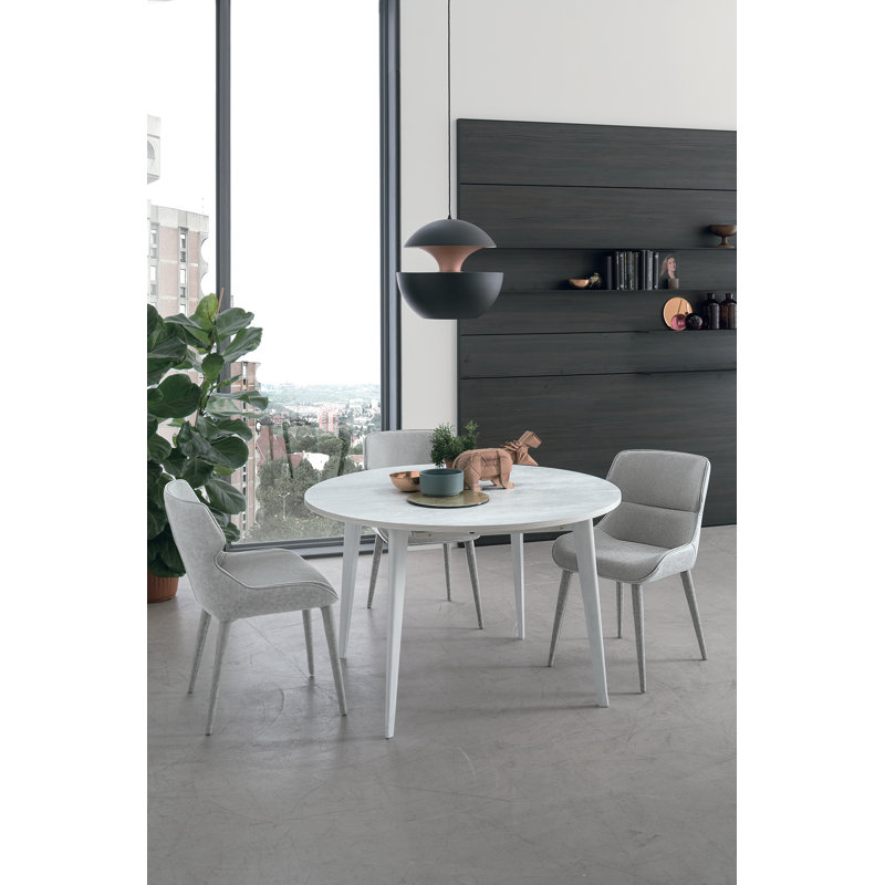 AIACE Dining Table, H77 x L240 x W90cm, Marble White, Rustic Laminate