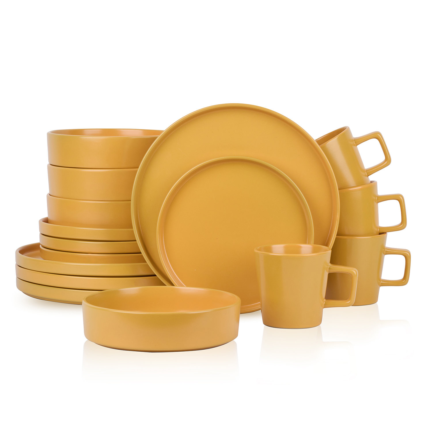 Cleo Stoneware Dinnerware Set, Yellow