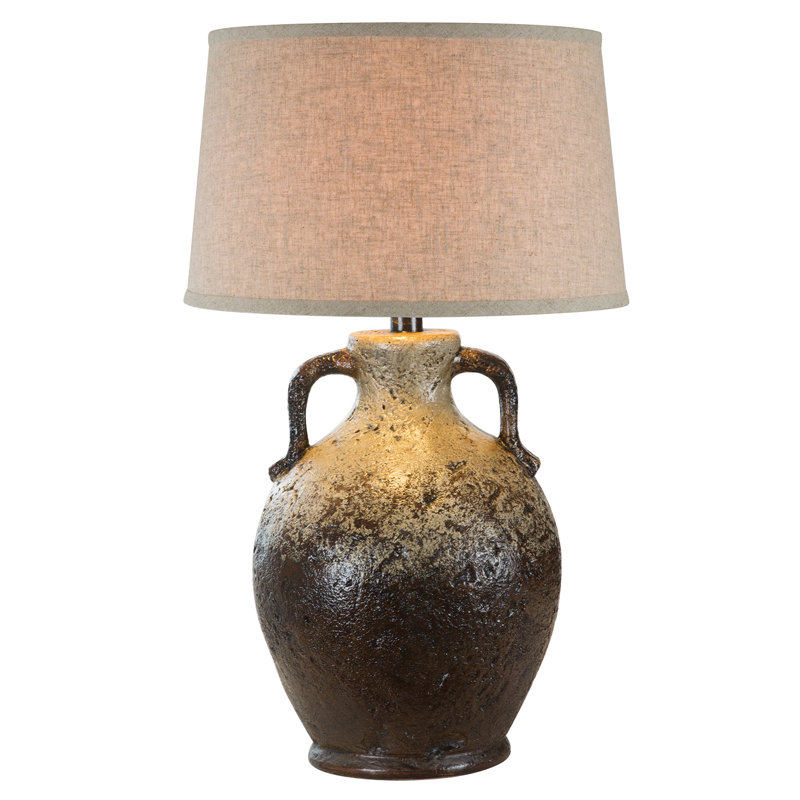 Mazin Ceramic Lamp, Brown/Cream
