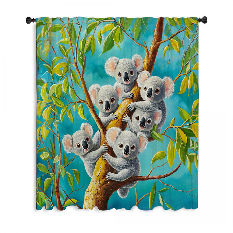 Rideaux de fenêtre Koala Family, L 50 po x L 84 po