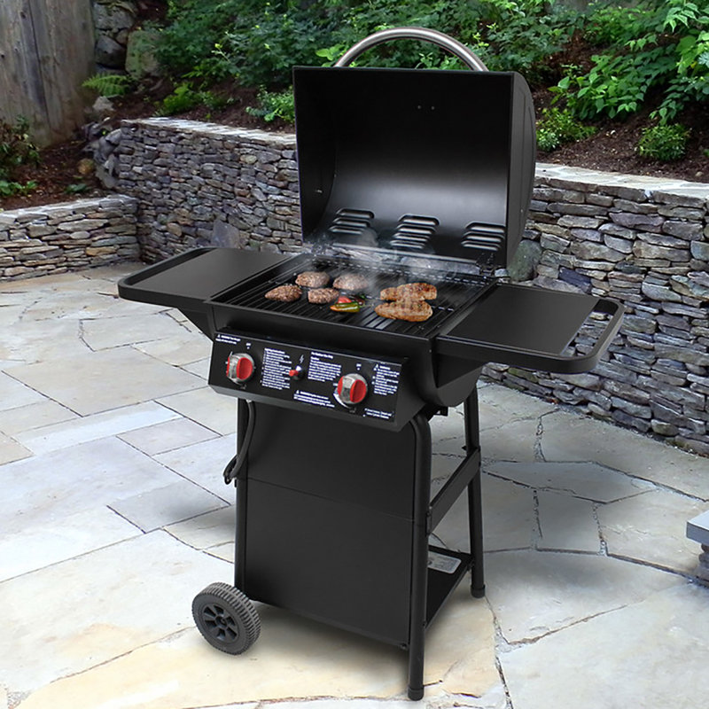 Barbecue au propane à 2 brûleurs avec tablettes latérales Masterbuilt