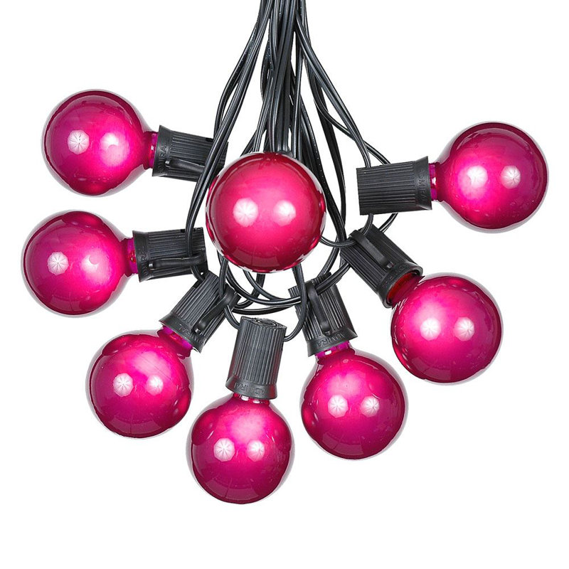 Lumières de chaîne globe de jardin 125 lumières 100 pi. patio, Mauve, Vert