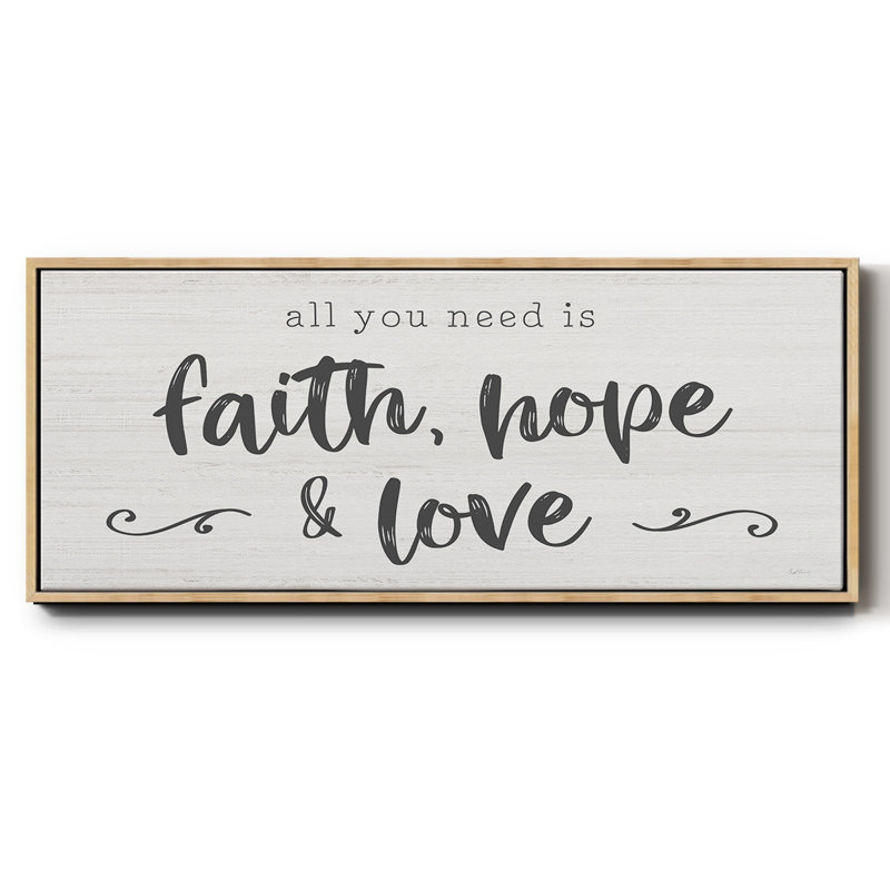 Faith Hope Love - toile encadrée, H 20 po x l 50 po