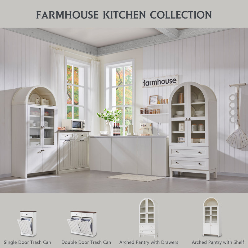Cardentey Arched Storage Cabinet, White