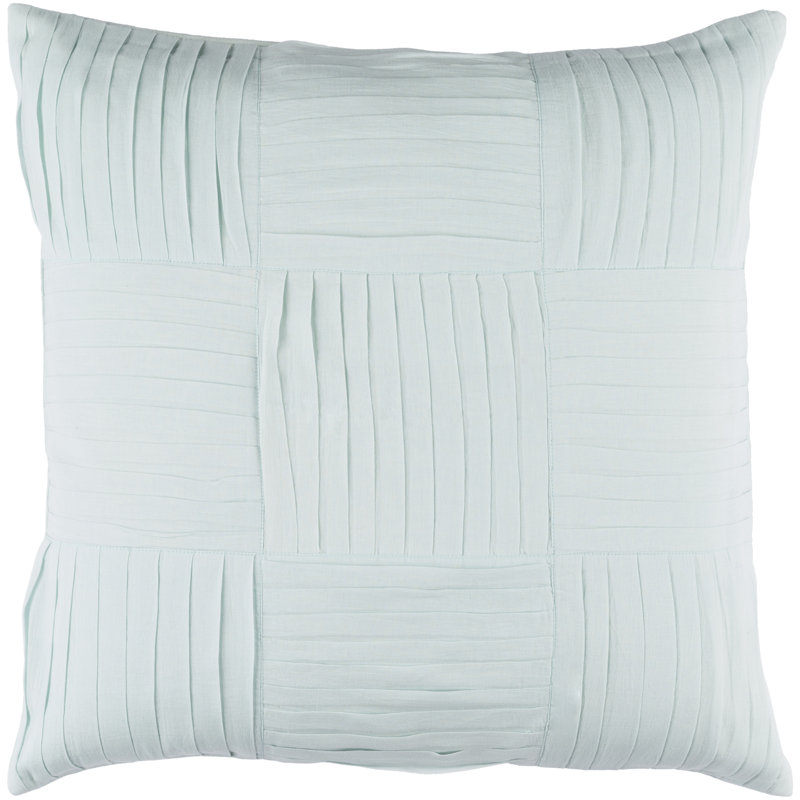 Gilmore Cotton Throw Pillow, 22" H x 22" W x 5" D, Sea Foam, Feather