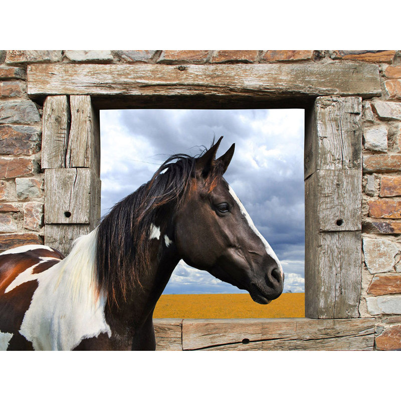 Painted Horse by Julian Lauren - Wrapped Canvas Print, 70cm H x 100cm W x 4cm D