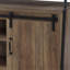 Meuble télé 60 po avec portes de grange coulissantes, chêne rustique et noir