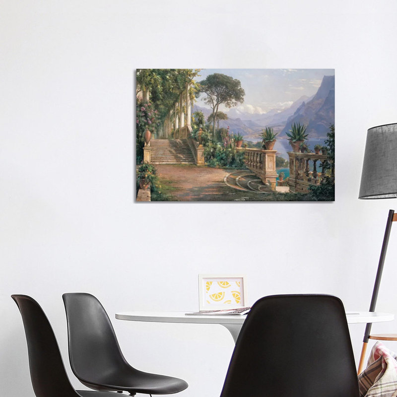 Lodge On Lake Como by Carl Frederick Aagaard - Wrapped Canvas Print, 101.6 cm H x 66.04 cm W x 1.91 cm D