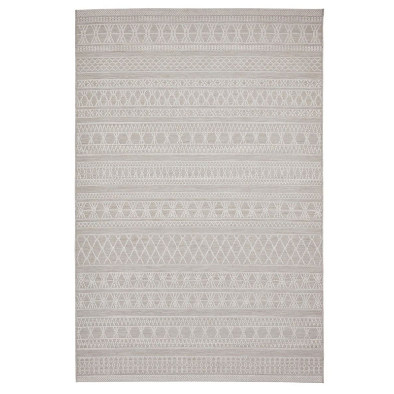 Renz Rectangle Geometric Flokati Indoor / Outdoor Area Rug, Rectangle 160 x 220cm