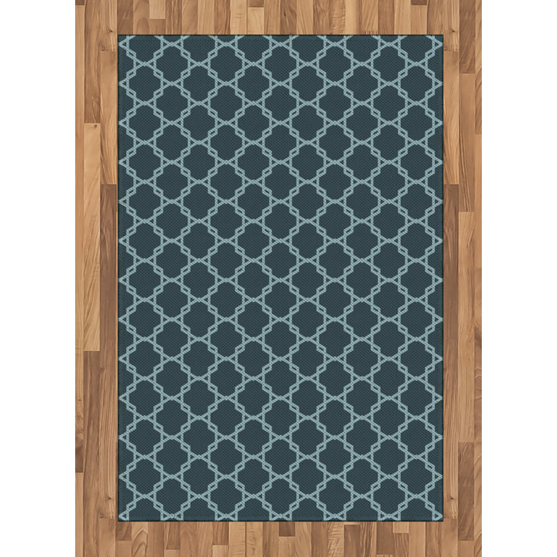 Quatrefoil High Density Long Fiber Poly Threads Decorative Area Rug Carpet, Rectangle 4' x 5'8"