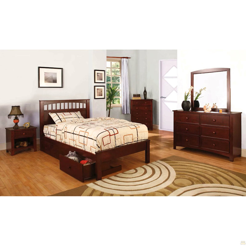 One Drawer Wooden Nightstand