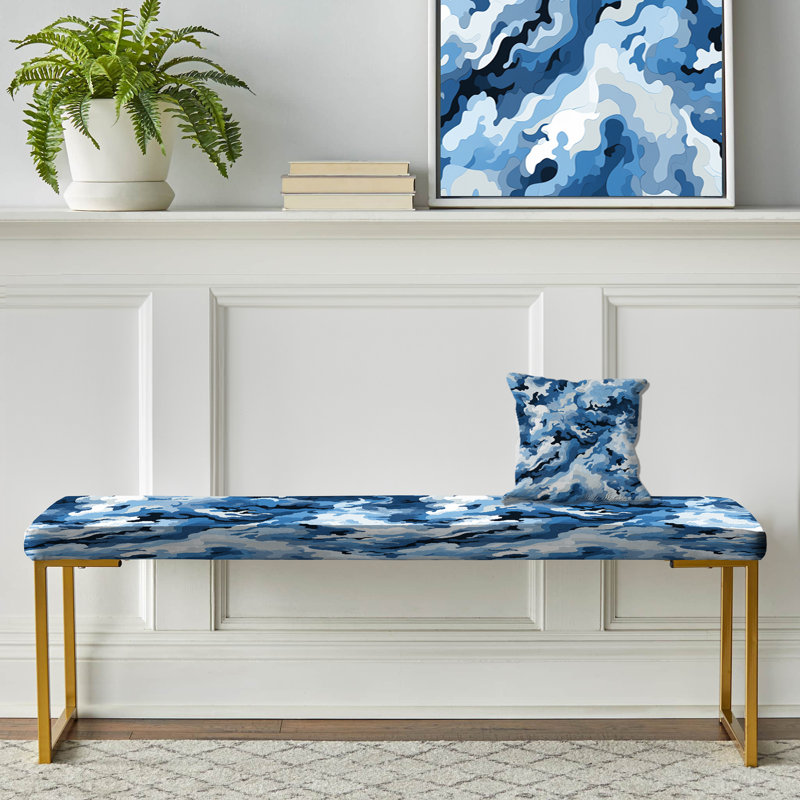 Banc rembourré camouflage arctique or Camo Bliss