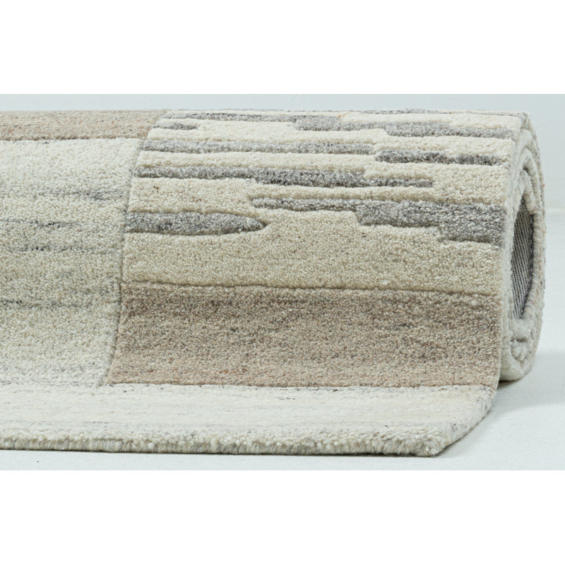 Patchwork Wool Hand Tufted Area Rug, Rectangle 190 x 290cm