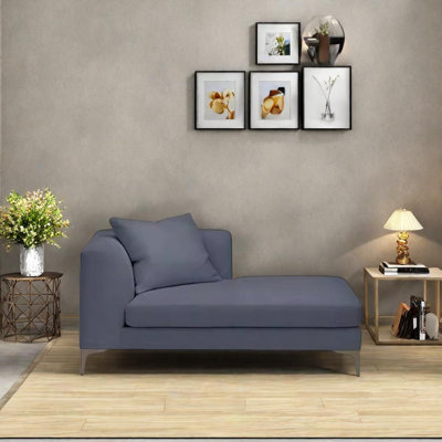 Chaise longue en coton et lin