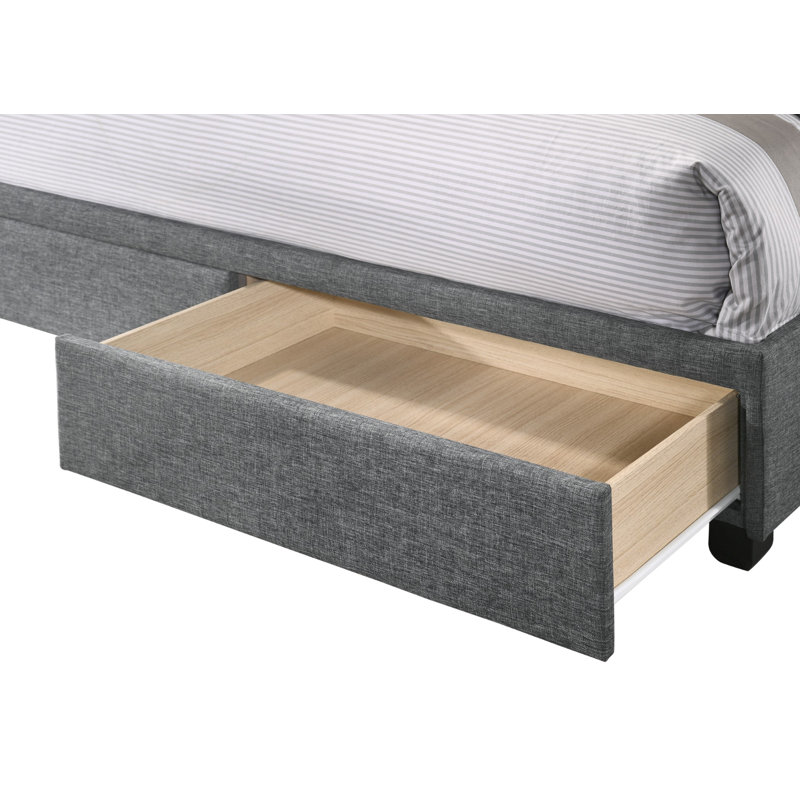 Krick Upholstered Platform Storage Bed, Queen, Dark Gray