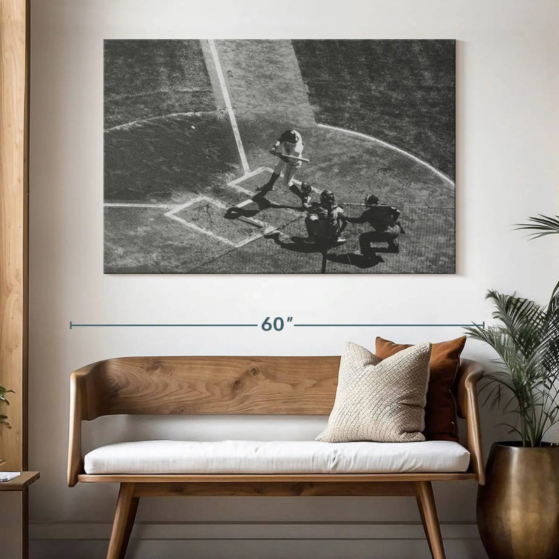 Sireci Black And White Baseball, 34" H x 51" W