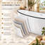 Baignoire de trempage autoportante en acrylique double 59 po, baignoire profonde ovale blanc brillant avec rebord noir, drain central et conception incurvée ergonomique pour salle de bain moderne