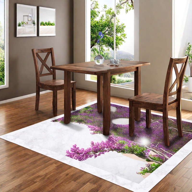 Ensemble de table à manger compact en bois de noyer, style moderne pour petits espaces