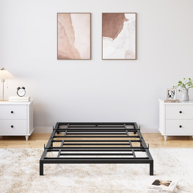 Heavy Duty Metal Platform Bed Frame, Noise Free Bed Frame with Under-Bed Storage and Steel Slats Support, No Box Spring Required