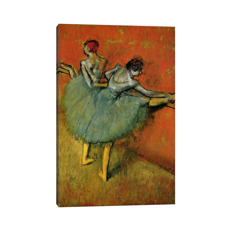 Tanzerinnen An Der Stange, 1888 by Edgar Degas - Wrapped Canvas Painting, 30.48cm H x 20.32cm W x 1.91cm D