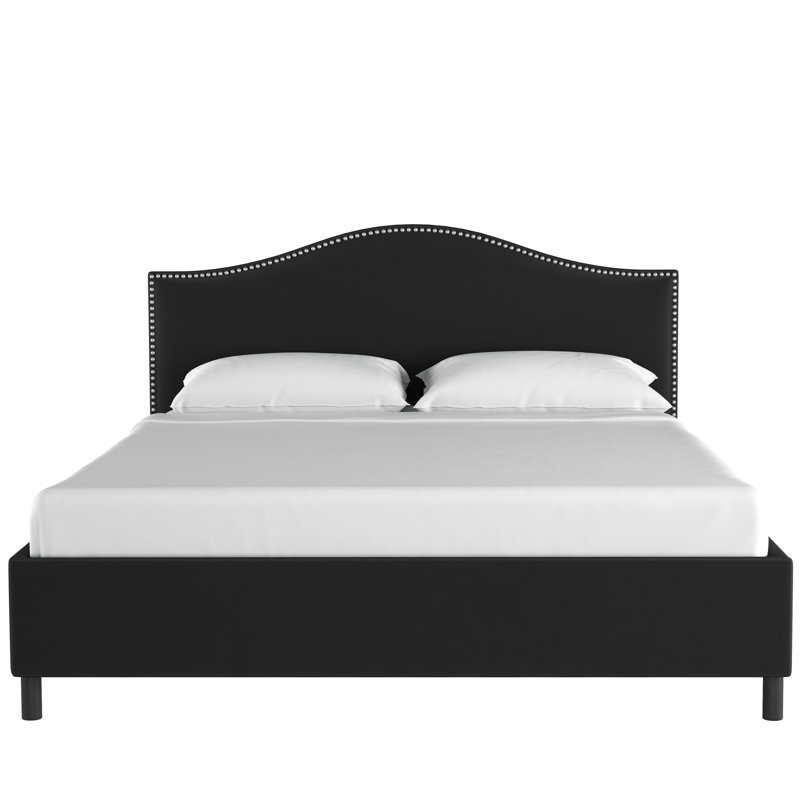 Lit plateforme tapissier Myers, Très grand californien, Classic Black Performance Velvet