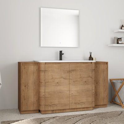 Meuble-lavabo simple 64 po avec plateau en céramique 64 po