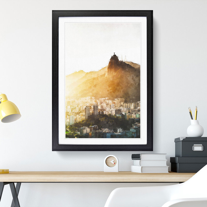 Christ the Redeemer in Rio Vol.3 - Picture Frame Graphic Art, Black Framed, 36cm H x 27cm W x 2cm D