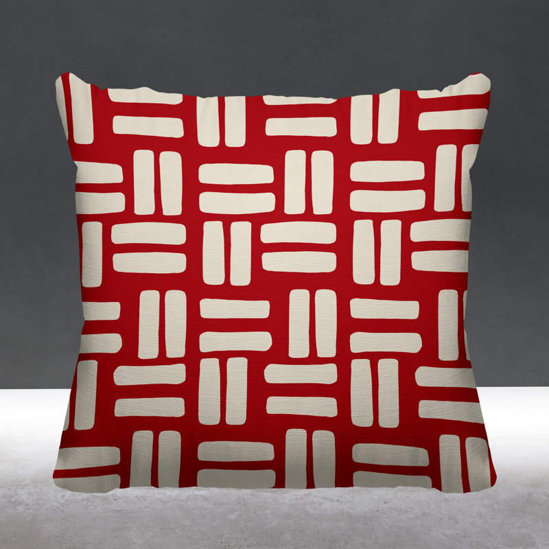 Housse et insert de coussin extérieur d'extérieur, L 17 po x H 17 po, Rouge