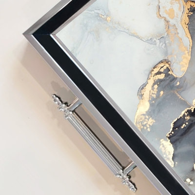 Elegant Glass Tray, 19.7 x 11.4 x 1.4 inches | 100% Durable Glass Construction | Easy to Clean with Damp Cloth | Ideal for Serving, Decorative Display, and Organizing | Stylish Addition to Home Décor