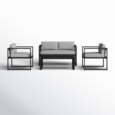Everleigh 4 - Person Patio Conversation Set with Cushions
