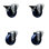 4 Piece Solid Poly Swivel Bolt Hole Caster Set