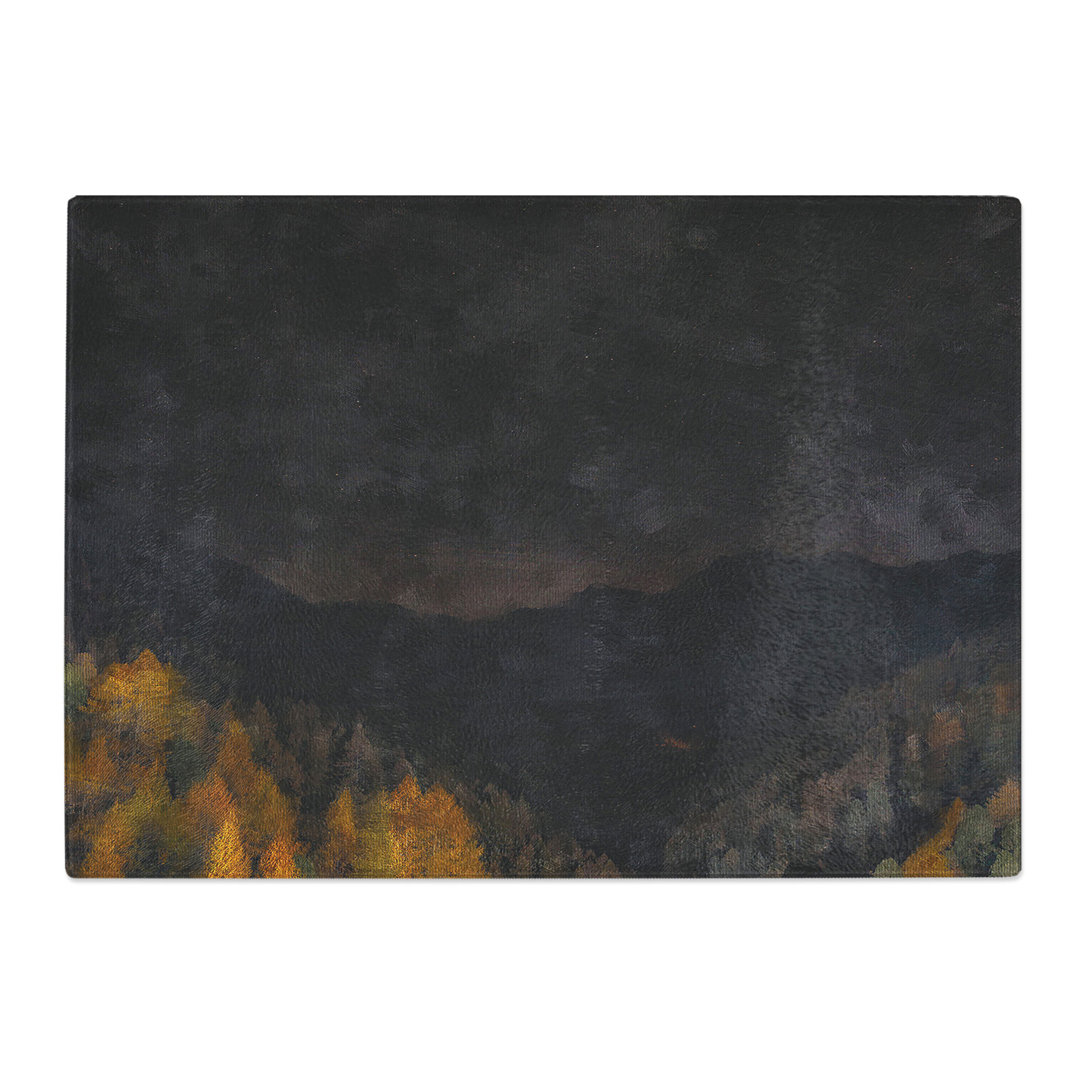 Tempered Glass Forest at Night Abstract Chopping Board