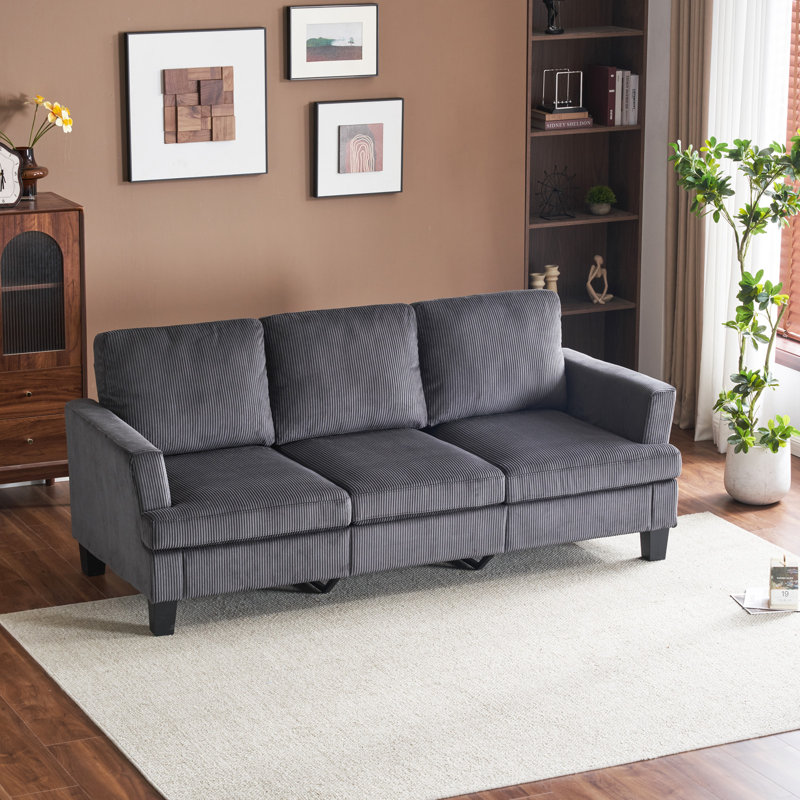 84'' Upholstered Sofa, Black