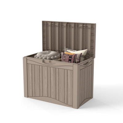 Decksplore 50 Gallons Water Resistant Resin Lockable Deck Box by Decksplore