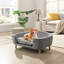 Structure de lit pour chien surélevée pour petit chien, lit en velours côtelé avec pieds en bois d'hévéa et mousse de soutien, assemblage facile-989466837