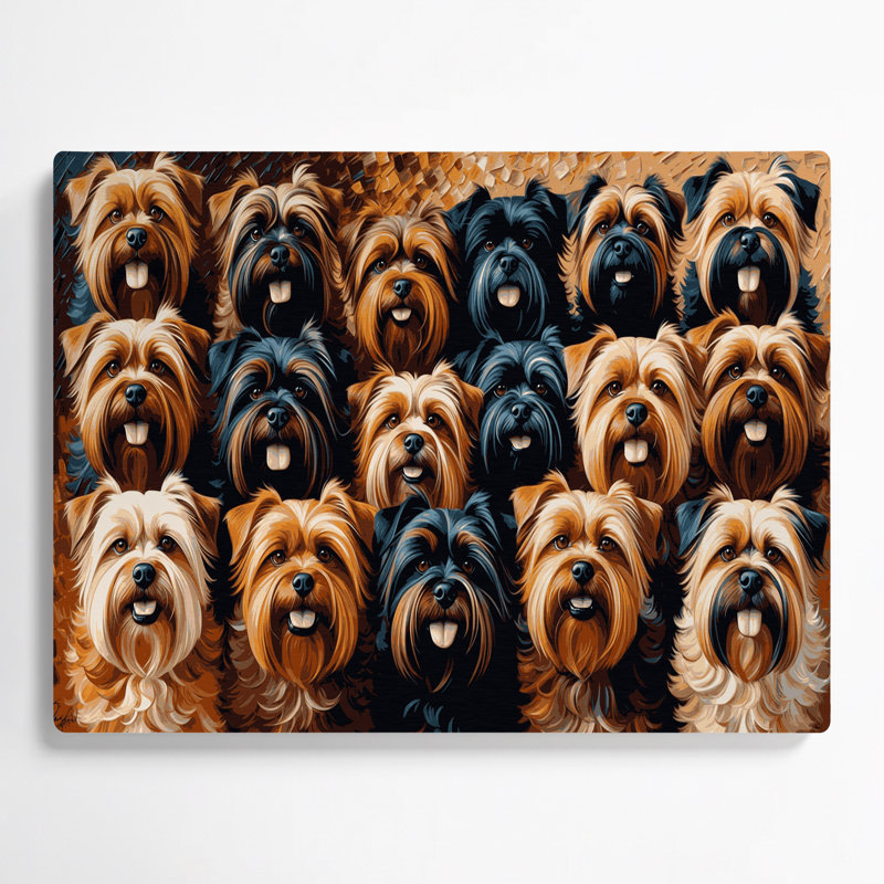 «Dogs Brussels Griffon», art mural en métal noir, H 11 po x l 14 po