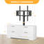 Commode télé moderne ajustable - 4 tiroirs de rangement - Support à hauteur réglable - Console média pour téléviseurs de 32 à 80 pouces - Chambre ou salon - Blanc