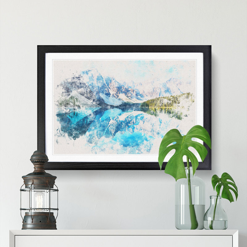 Morraine Lake in Banff Canada - Picture Frame Graphic Art Print, Black Framed, 45cm H x 63cm W x 2cm D