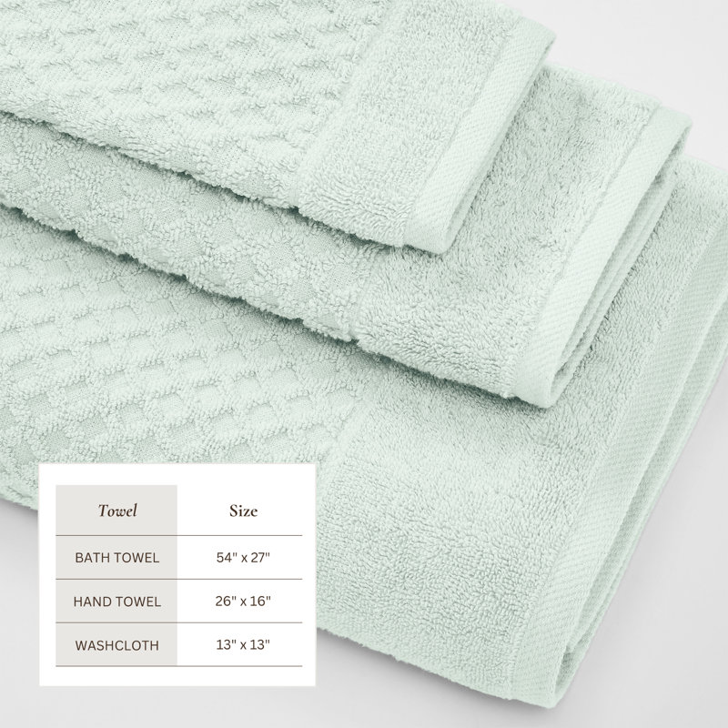 Ensemble de serviettes 100% coton ultra doux et absorbant, Bleu pastel, Ensemble de serviettes 6 pièces