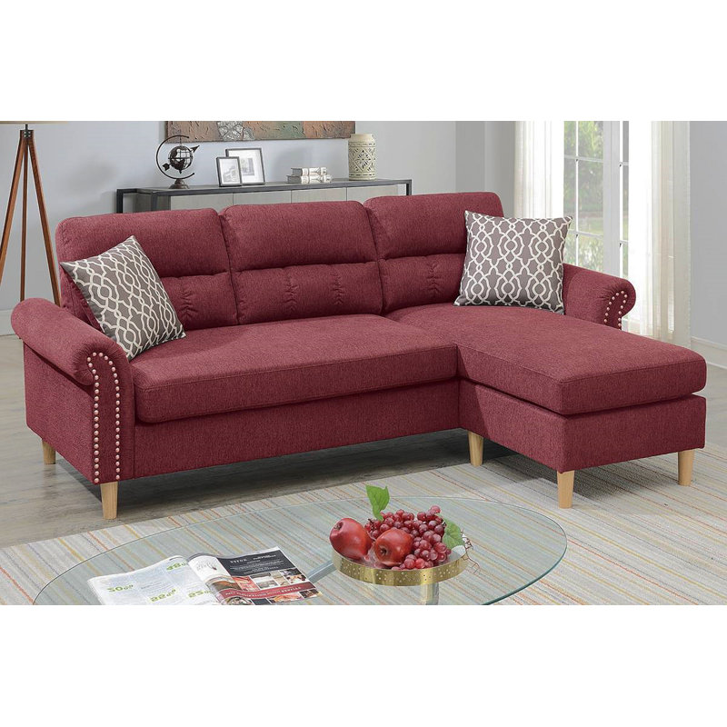 Velvet Reversible Sectional Sofa
