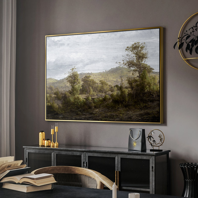 «Vintage Landscape - CMXCIX» sur, Or, H 17 po x l 25 po