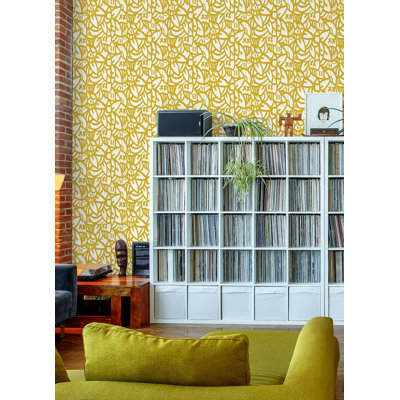 Papier peint crème avec arrangements audacieux