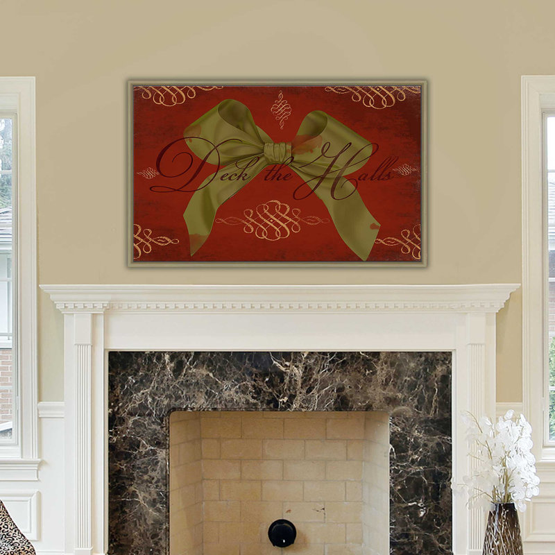 «Deck The Halls» par By Jodi - impression, H 31,5 po x l 51,5 po x P 2 po, Cadre flottant champagne