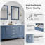 Meuble-lavabo double 60 po avec plateau en granite blanc Riverford-1552067056-1552067071