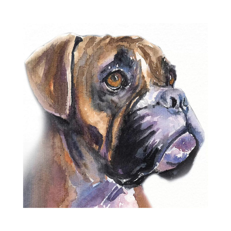 Boxer In The Mist by George Dyachenko - Wrapped Canvas Painting, 45.72 cm H x 45.72 cm W x 1.91 cm D