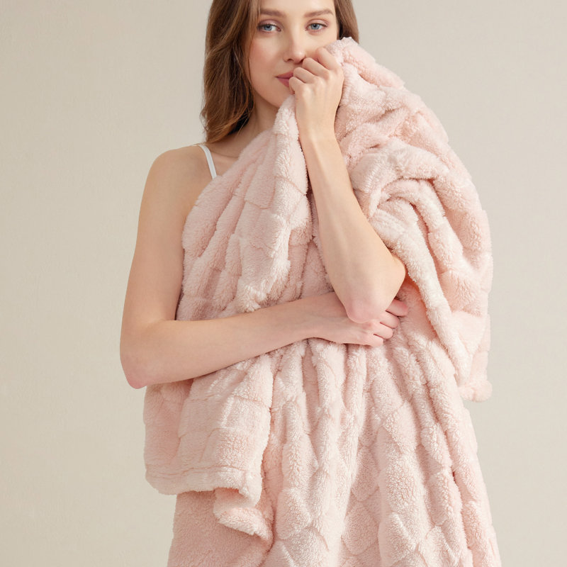 Bedsure 269gsm Fleece Blanket For Couch - Super Soft Cozy Blankets For Women GentleSoft™️, Queen, Light Pink
