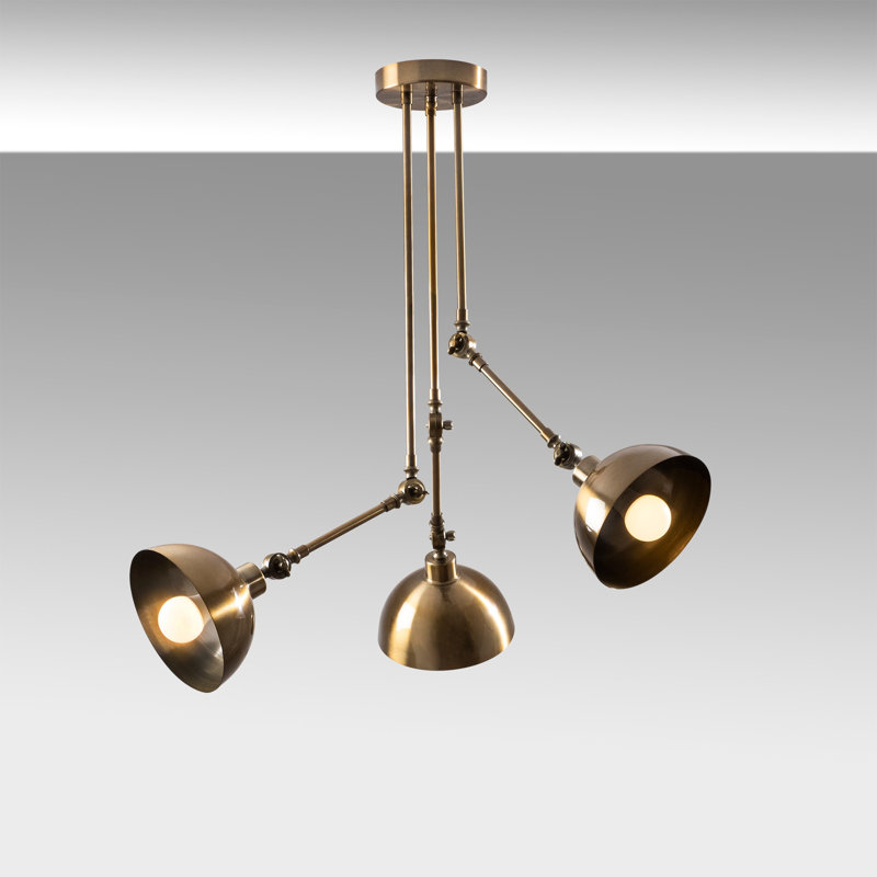 Lustre vintage scandinave, structure en métal, 35,4 x 35,4 x 38,6 pouces | 3 x douilles E27 (40 W maximum) | Élégante couleur chameau, design moderne glamour, parfait pour la salle à manger et les espaces de vie, classé IP20